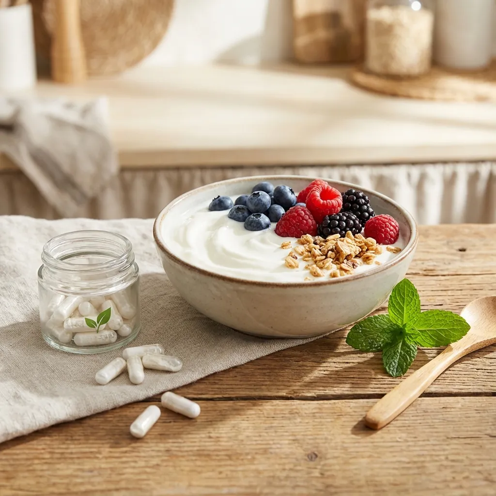 Gélules de probiotiques et aliments fermentés