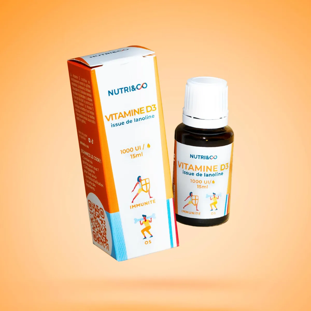 Flacon de Vitamine D3 2000 UI Nutri&Co